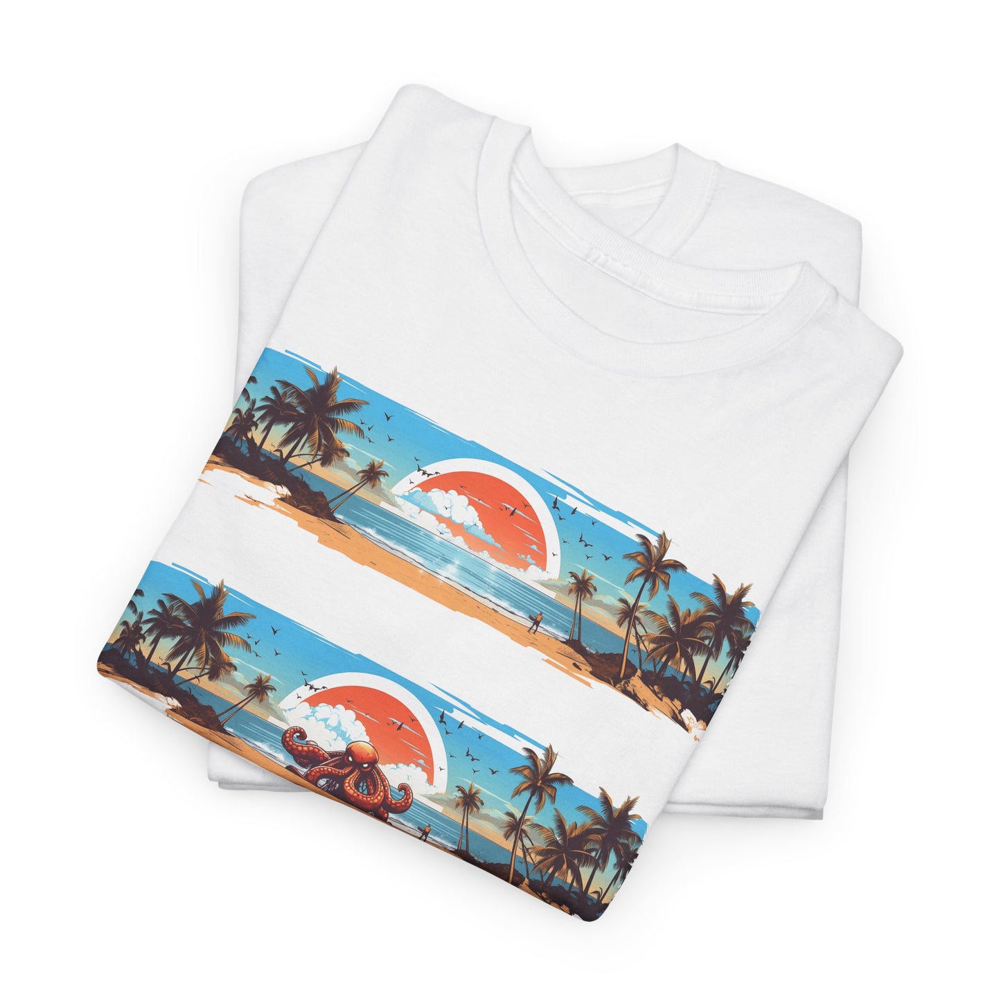 Octopus Sunset Unisex Heavy Cotton Tee